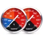 BBQ Thermometer Gauge for Charcoal Grill Pit, 2 Pack 3 3/16 Inch Large Dial Smok