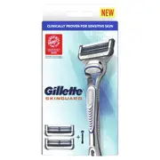 Gillette Skin guard Razor Handle Plus 2 Cartridges
