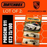 Lot Of 2: 2023 Matchbox White Porsche 911 GT3 73/100 New Die Cast Toy HTF