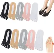 [LETSIQS] Sock Align Toe Socks for Bunion, Orthopedic Compression Toe Sock Women, Women Toe Socks Breathable Five Finger Split Toe Socks (Color : 5 Pairs Gray)