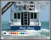 Custom Boat Name & POC Decals 8" x 48" 1 Color
