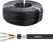 22 Gauge 2/3/4/5/6/7/8 Conductor Multi-core Shielded Wire 100FT 22AWG Tinned Copper Double Shield Cable Core PVC Flexible Electrical Wire, Internal Wiring ForVideo Equipment(22AWG-8C)