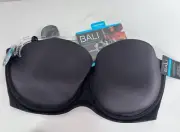 NWT BALI Bra Smooting Black Underwire Lined 36D 36 D Strapless or Straps