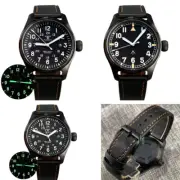 Tandorio 39mm 20ATM NH35A PT5000Sapphire Glass Black PVD Pilot Diving Men Watch