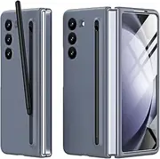 [Miimall] Compatible for Z Fold 5 Phone Case with Slim S Pen, Galaxy Z Fold 5 Case S Pen Fold Edition, Ultra-Thin Silky Liquid PC Matte Bumper Cover Case for Samsung Galaxy Z Fold5 5G 2023 Dark Gray