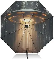 [PDZRMY] UV Protection Travel Umbrella Ufo Forest Compact for Rain and Sun - Auto Open and Close UPF 50+ Windproof Portable 46” Sun Umbrella for Women and Men