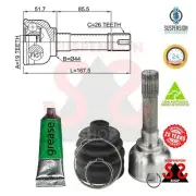 Wheel Side Cv Joint Kit, Drive Shaft Suit SUZUKI Jimny 1.3 16V 4x4 (SN413) (for: Suzuki)