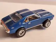 69 AMC AMX BLUE TET HO SLOT CAR,CHROME RIMS & NEW RUBBER TIRES