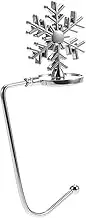 STOBAZA Heavy Duty Christmas Mantel Stocking Hanger Nickel Snowflake Design Stocking Holders for Fireplace Festive Ornament Hooks for Xmas Decorations Ideal for Mantel and