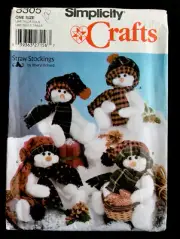 UNCUT Simplicity 5305 Stuffed Snowman Dolls 16” Sewing Pattern