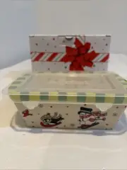 Temp-tations 14oz Holiday Mini Loaf Pan /Gift Box Snowman/Penguin Winter Whimsy