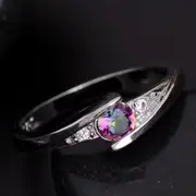 6 Purple Rainbow Topaz Crystal 925 Sterling Silver Ring Women�s Jewellery Gift New