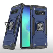 MCC Shockproof Samsung Galaxy S10+ Plus Heavy Duty Tough Case Cover Ring [Dark Blue]