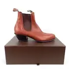 RM Williams Santa Fe Boots Mens AU/UK 7 US 8 Tan Willow Leather Square Toe New