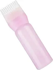 Generic Hair Dye Bottle with Comb Lightener Sponge Oiling Spray Dispenser Bottles Mug Cleaner Syrup Mist Hairdressing Hair Applicator Bottle Hair Dye Style Applicator Pink