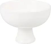 PRETYZOOM Ceramic Footed Bowl Decorative Pedestal Bowl for Table Decor Kitchen Counter Fruit Bowl 5 Inch Round Footed Serving Plate for Home Kitchen Counter Centerpiece Beige