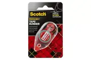 Scotch Double Sided Permanent Tape Runner, .27 in x 26 ft, Red, 1 Total