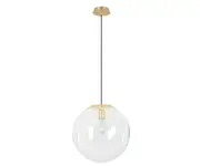 Marcel 1 Light 400mm Pendant in Solid Brass with Clear Glass