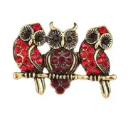 NEW Joan Nunu Women's Fashion Encrusted Owls Pin Brooch Jewelry