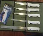 DEXTER RUSSELL 7 PCE FISHERMANS KNIFE BOAT SET PKGE.WITH AUSSIE CANVAS WRAP