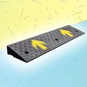 MAEEHDNKM Heavy Duty Cars Curb Ramps, 2" 5" 7" Rise Wheelchair Ramp, Portable Rubber Driveway Ramps Threshold Ramp for Doorway Sidewalk Garage Warehouse(95x23x8 cm(37"x9"x3"))