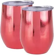 Oasis Stainless Steel Double Wall Insulated Wine Tumbler 330Ml - Mirror Ruby