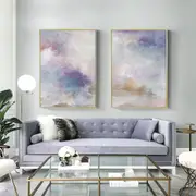 Abstract Blue Purple 2 sets Canvas Wall Art