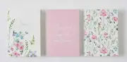 SET OF 3 FLORAL A6 NOTEBOOKS Journal Diary Notes pages Pink White flowers gift