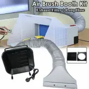 Exhaust Filter Extractor LED Long Hose For Hobby Airbrush Paint Spray Booth Kit