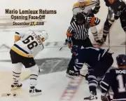 MARIO LEMIEUX Returns 12/27/2000 Opening Faceoff 8x10 PHOTO Pittsburgh Penguins