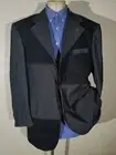 NEW 48R patchwork Color block Cotton denim Black Blazer Jacket Sport Coat