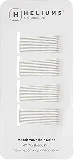 Heliums Mini Bobby Pins - White - 40 Pack, 1.5 Inch Small Hair Pins For Thin Hair & Kids