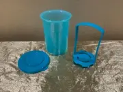New Beautiful Tupperware Aqua Peacock Color Mini Pick-a-Deli 2 cups