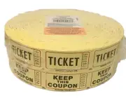 NEW Raffle Tickets 2000 Yellow Ticket Count Double Roll Events Carnivals COD21