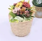 Small Home Storage Bamboo Weaving Basket Organiser Rattan Plant Box