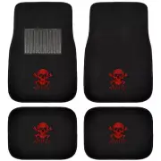 New 4pc Set SKULL BONES RED Auto Car Truck Front Back Carpet Floor Mats (for: Lexus)