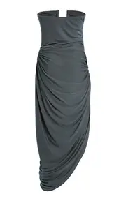 [Christopher Esber] Orica Crystal Ruched Jersey Strapless Dress