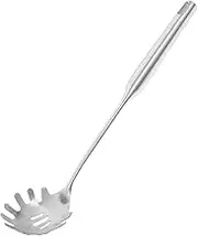 Generic Stainless Steel Noodle Spoon Fine Mesh Strainer Fettuccine Pasta Spaghetti Spoon French Fries Colander Metal Pasta Spoon Pasta Server Utensil Pasta Scoop 304 Stainless Steel Silver