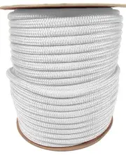 ANCHOR ROPE DOCK LINE 3/8" X 300' DOUBLE BRAIDED 100% NYLON WHITE MADE IN USA