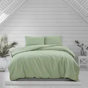 Ardor Preston Pale Green Embossed Quilt Cover Set