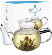GROSCHE Monaco Glass Teapot with Glass Tea Infuser, 42 fl oz. Capacity