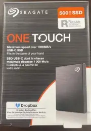Seagate One Touch SSD 500GB External SSD Portable - Black Speeds up to 1030MB/s