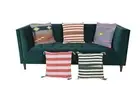 Set of 5 cotton cushion covers with handwoven featuring geometric pattern