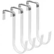 Over the Door Hooks, 4 Pack Hangers Hooks with Rubber Prevent Scratches Heavy Du