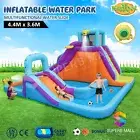 Kids Inflatable Water Park Castle Jumping Water Slide Splash Pool Bouncer Blue