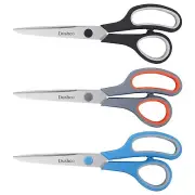 3-Pack 8.5" Heavy Duty Scissors with Ultra Sharp Blades and Comfort Grip Home