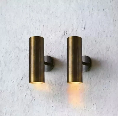 Pair of BRASS WALL SCONCE MID CENTURY SPUTNIK ITALIAN WALL FIXTURE WALL SCONCE