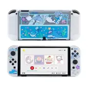 GeekShare Nintendo Switch OLED Case Hard Shell Transparent Split Joy-con Clear