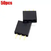 50Pcs Single Row 2.54MM Female Header Straight Connector 1X3 Pins New Ic mr