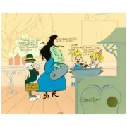 Chuck Jones BUGS & HAZEL:TRUANT OFFICER Hand Signed painted Looney Tunes cel COA